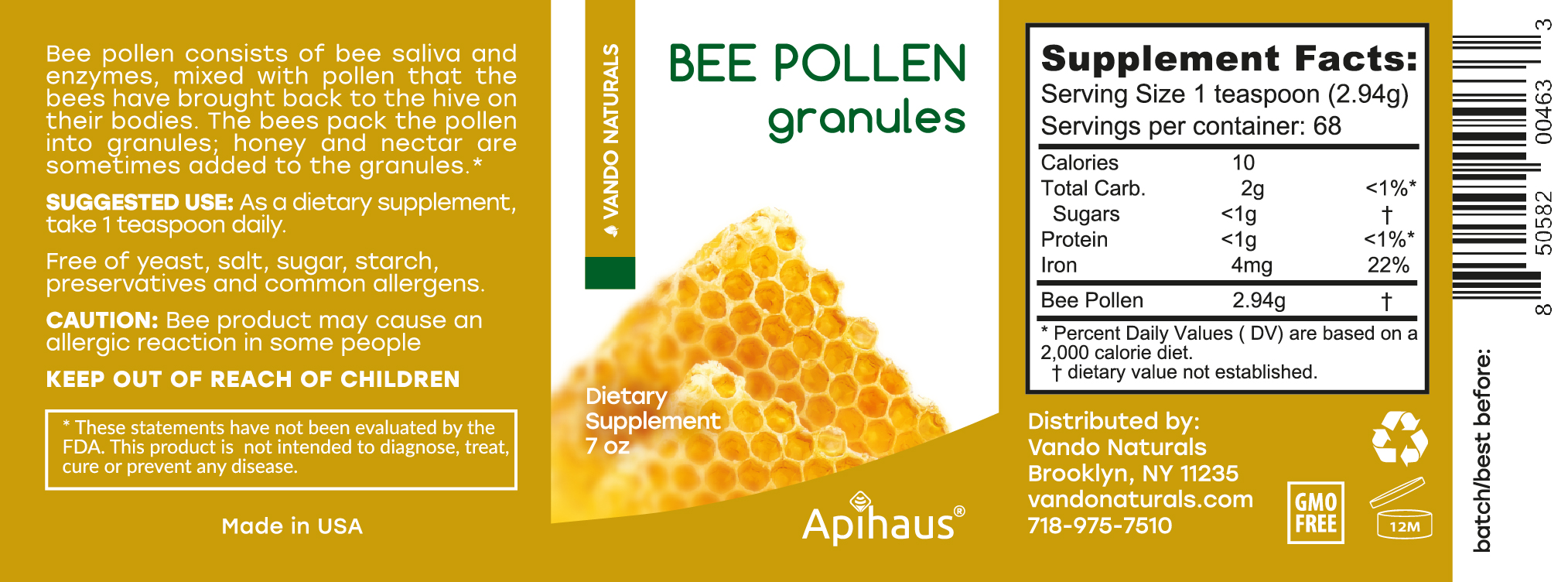 Bee Pollen Granules Nutrition Facts | Besto Blog